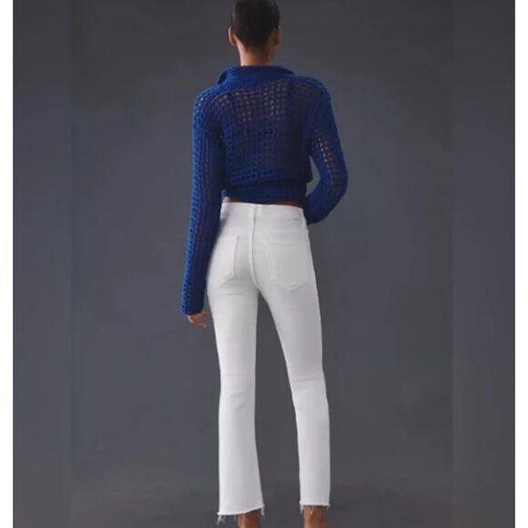MOTHER The Insider Crop Step Fray Size 26 Fairest of Them All White Denim Jeans - Picture 2 of 12